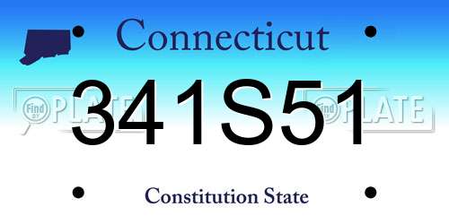 341S51 Connecticut License Plate