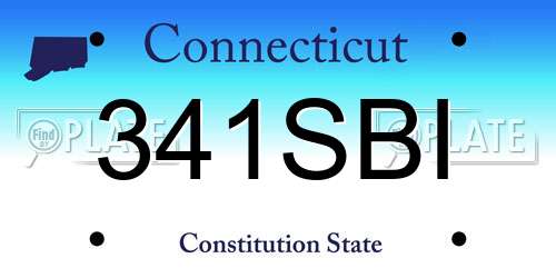 341SBI Connecticut License Plate