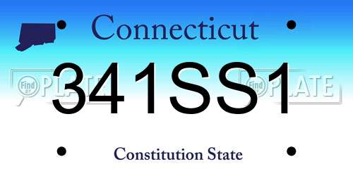 341SS1 Connecticut License Plate