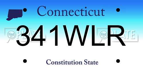 341WLR Connecticut License Plate