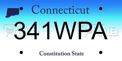 341WPA Connecticut License Plate