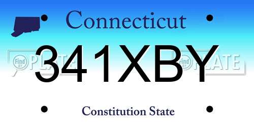 341XBY Connecticut License Plate
