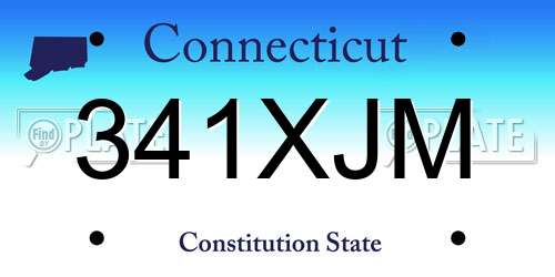 341XJM Connecticut License Plate