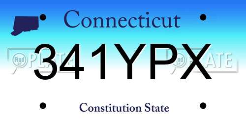 341YPX Connecticut License Plate