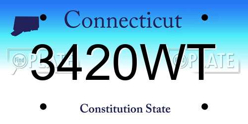 3420WT Connecticut License Plate