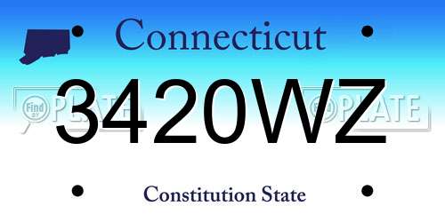 3420WZ Connecticut License Plate