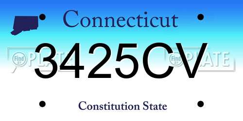 3425CV Connecticut License Plate