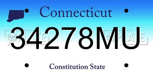 34278MU Connecticut License Plate
