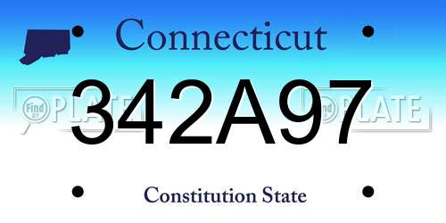 342A97 Connecticut License Plate