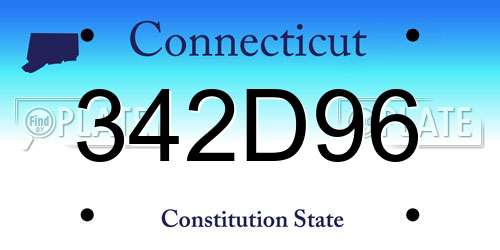 342D96 Connecticut License Plate