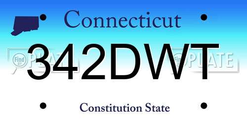 342DWT Connecticut License Plate