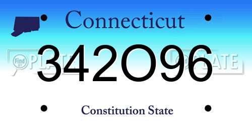 342O96 Connecticut License Plate