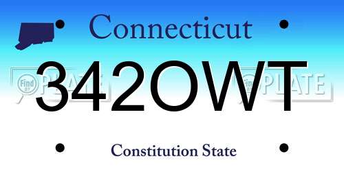 342OWT Connecticut License Plate