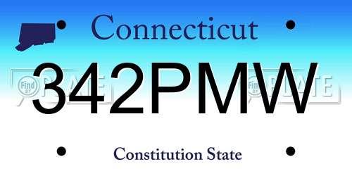 342PMW Connecticut License Plate