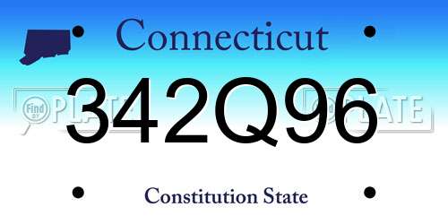 342Q96 Connecticut License Plate