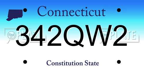 342QW2 Connecticut License Plate