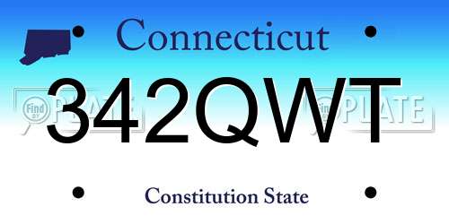 342QWT Connecticut License Plate