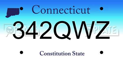 342QWZ Connecticut License Plate
