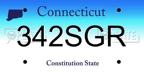 342SGR Connecticut License Plate