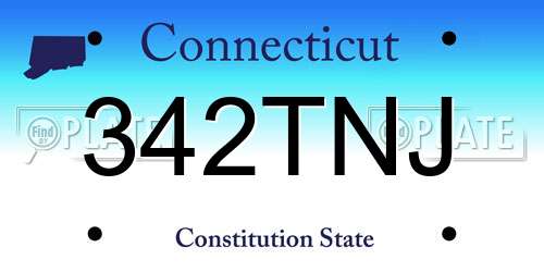 342TNJ Connecticut License Plate