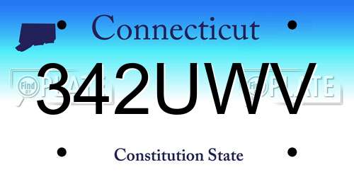342UWV Connecticut License Plate