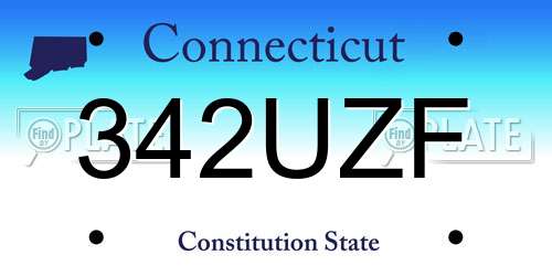 342UZF Connecticut License Plate
