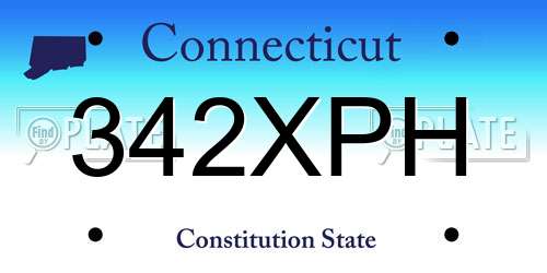 342XPH Connecticut License Plate
