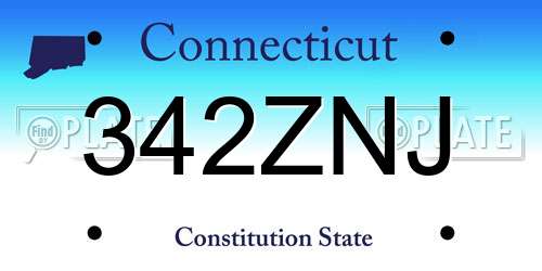 342ZNJ Connecticut License Plate