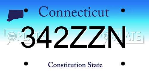 342ZZN Connecticut License Plate