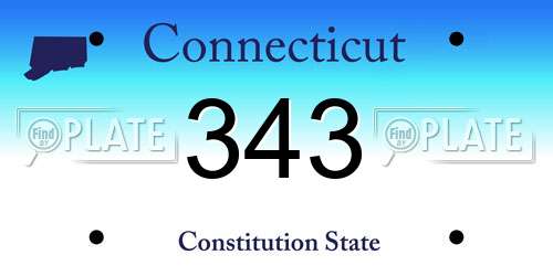 343 Connecticut License Plate
