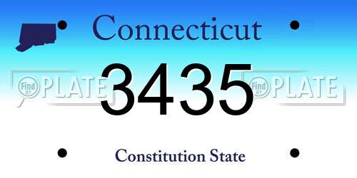 3435 Connecticut License Plate