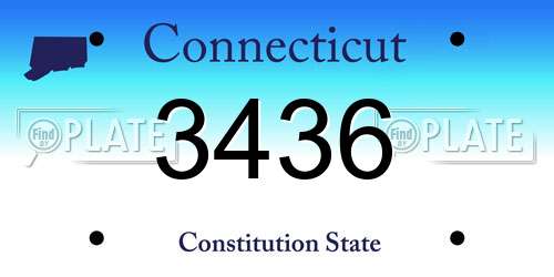 3436 Connecticut License Plate