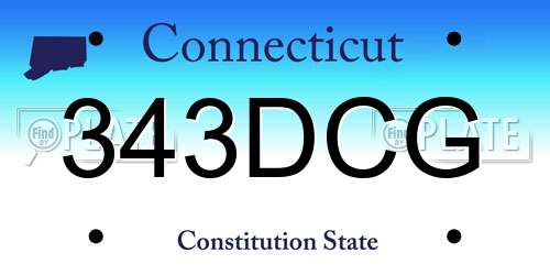 343DCG Connecticut License Plate