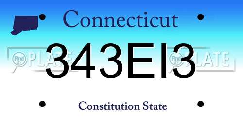 343EI3 Connecticut License Plate