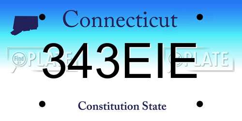 343EIE Connecticut License Plate