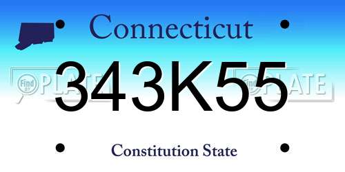 343K55 Connecticut License Plate