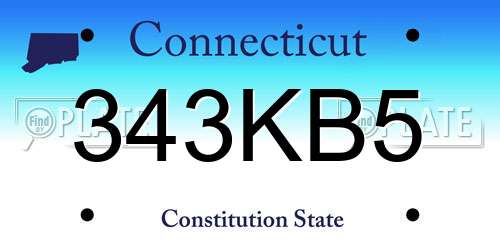 343KB5 Connecticut License Plate