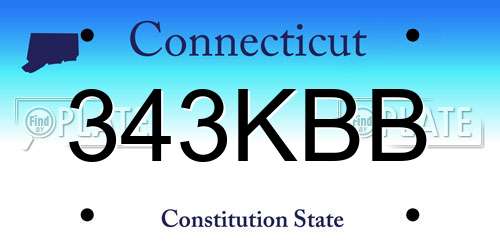343KBB Connecticut License Plate