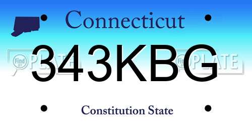 343KBG Connecticut License Plate