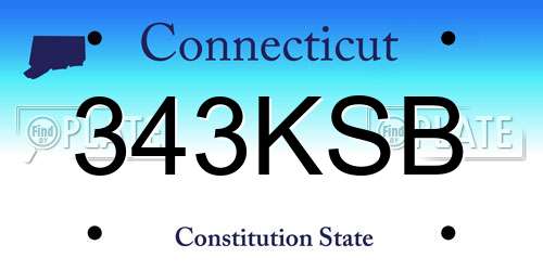 343KSB Connecticut License Plate