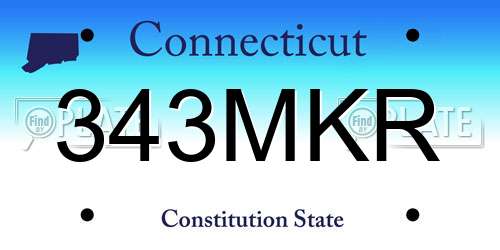 343MKR Connecticut License Plate