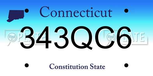 343QC6 Connecticut License Plate