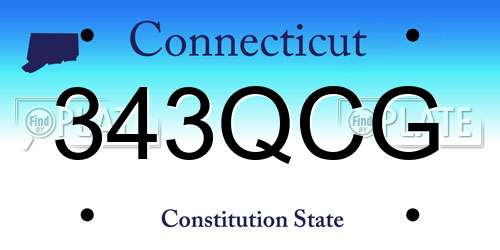343QCG Connecticut License Plate