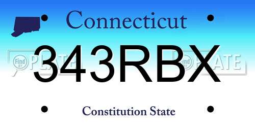 343RBX Connecticut License Plate