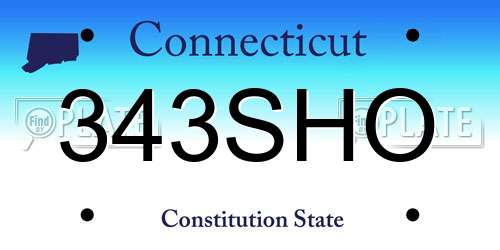 343SHO Connecticut License Plate