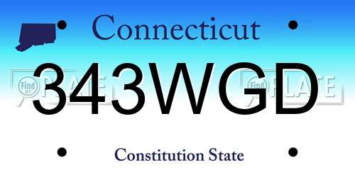 343WGD Connecticut License Plate