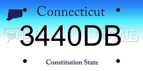 3440DB Connecticut License Plate