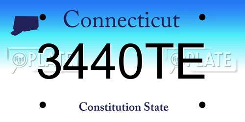 3440TE Connecticut License Plate