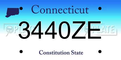 3440ZE Connecticut License Plate