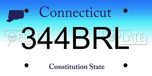 344BRL Connecticut License Plate